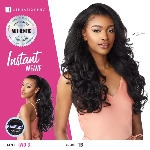 Human Hair Half Wigs Sensationnel Instant Weave Easy Natural Look - Image 2
