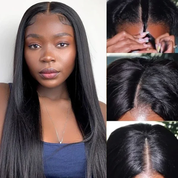 250 Density V Part Straight Glueless Human Hair Wig 30 Inch - Image 3