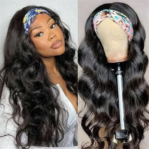 Human Hair Half Wig Body Wave Glueless Headband Wig