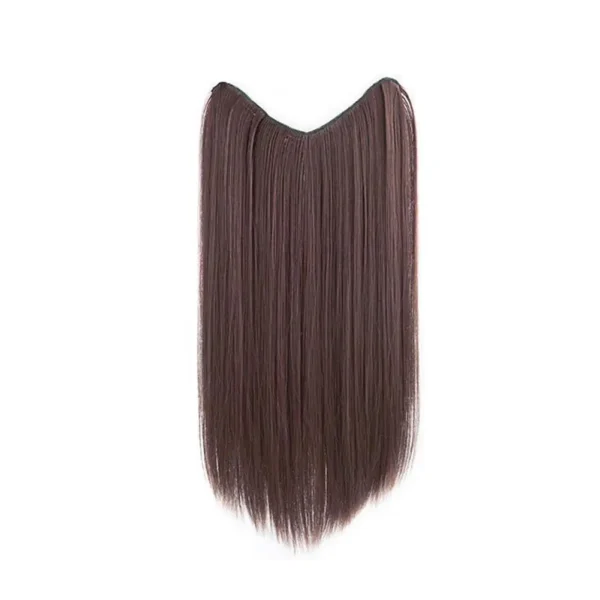 Half Wigs U-Shaped, Invisible, Traceless, Black Long Straight Hair - Image 2