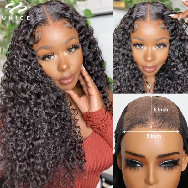 Human Hair Half Wigs Curly HD Lace Pre Plucked Glueless 26 Inch