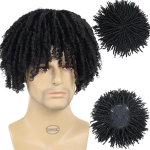 Human Hair Half Wigs Short Curly Dreadlocks Rasta Afro Twist Wig