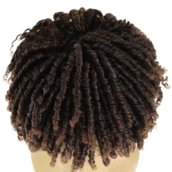 Human Hair Half Wigs Short Dreadlock Synthetic Ombre Brown Natural Look - Image 3