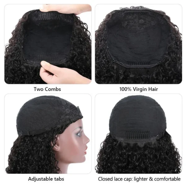 Half Wigs Kinky Curly, 12-26 Inch, Natural Human Hair Wig - Image 6