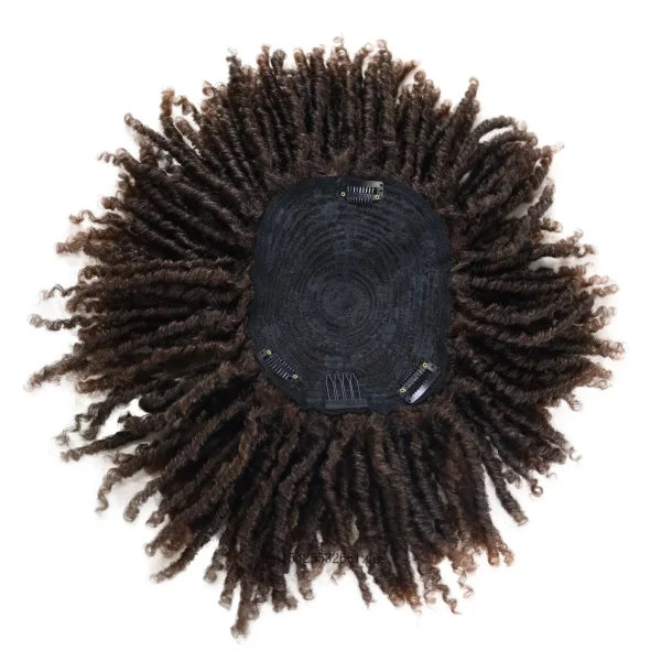 Human Hair Half Wigs Short Dreadlock Synthetic Ombre Brown Natural Look - Image 4