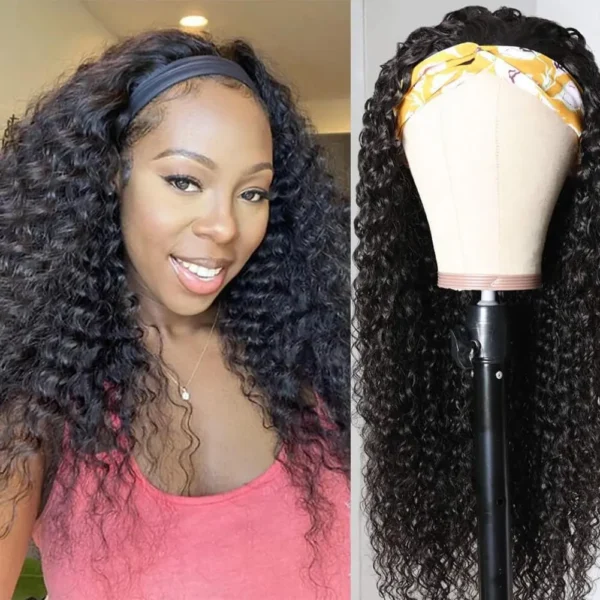 Human Hair Half Wigs Kinky Curly Brazilian Remy Headband 10-24inch - Image 3