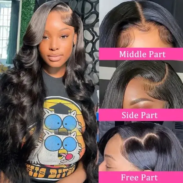 Human Hair Half Wigs 13X6 Body Wave Lace Front 180% - Image 3