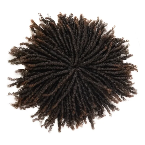 Human Hair Half Wigs Short Dreadlock Synthetic Ombre Brown Natural Look - Image 5
