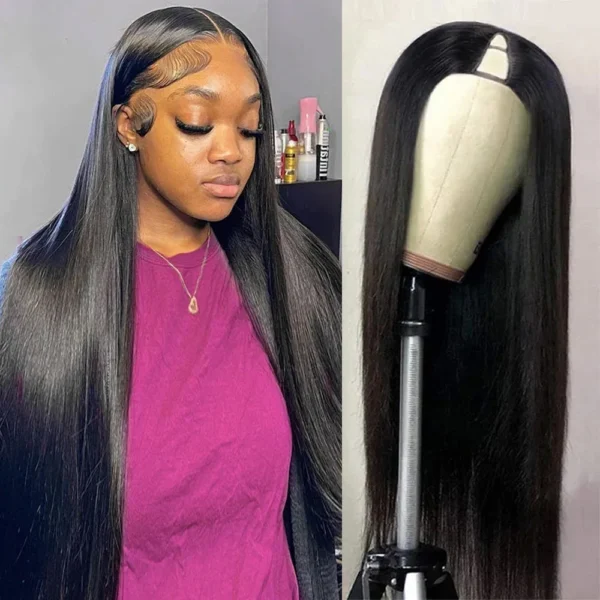 Human Hair Half Wigs Glueless V Part Straight Brazilian