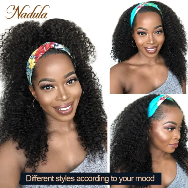 Half Wigs Kinky Curly, 12-26 Inch, Natural Human Hair Wig - Image 2