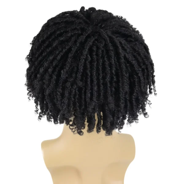 Human Hair Half Wigs Short Curly Dreadlocks Rasta Afro Twist Wig - Image 6