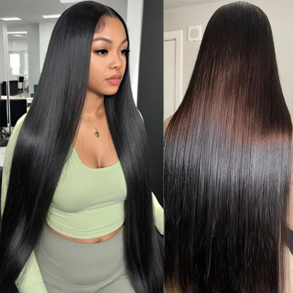 Human Hair Half Wigs 32 Inch Lace Front Brazilian Straight - Image 3