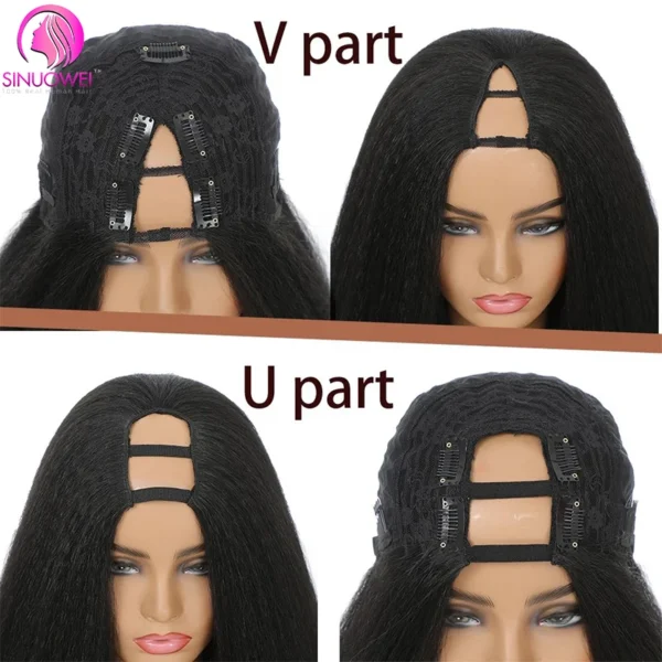 Short Bob Yaki Straight V Part Wig, 100% Human Brazilian Hair - Image 2