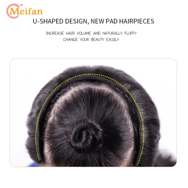 Human Hair Half Wigs Long Layered U-Shaped Clip In Hairpiece - Image 2