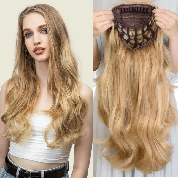 Half Wigs 24 Inch Long Wavy, Synthetic Fibers Hair Extensions