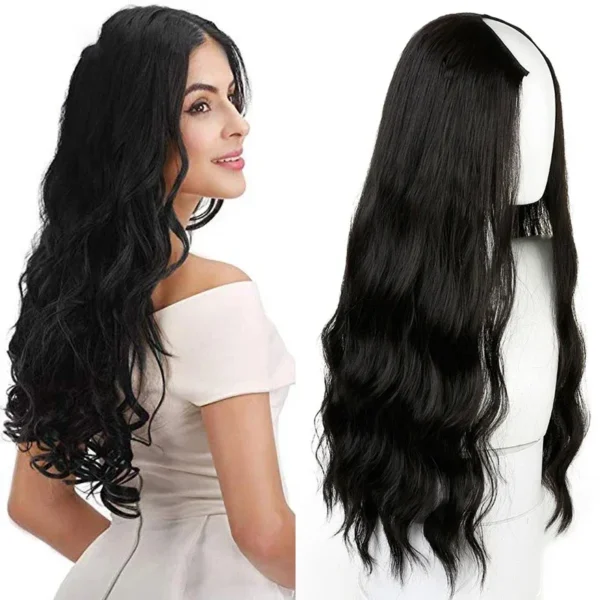 Half Wigs, Long Wavy Curly 24" Heat Resistant Hair Extensions