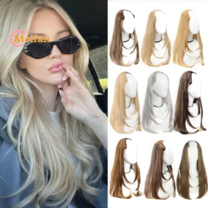 Human Hair Half Wigs Long Layered U-Shaped Clip In Hairpiece