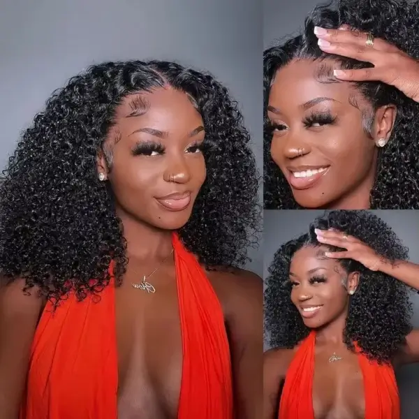 Human Hair Half Wigs Water Wave Short Bob Cut Synthetic Wig - Image 3