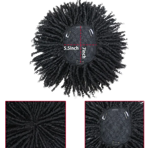 Human Hair Half Wigs Short Curly Dreadlocks Rasta Afro Twist Wig - Image 5